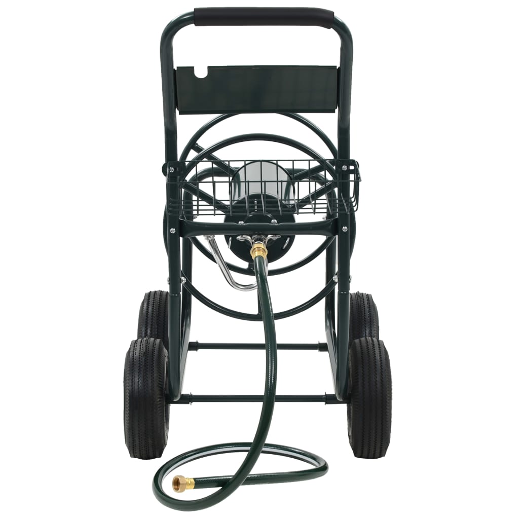 vidaXL Garden Hose Trolley with 1/2" Hose Connector 246.1' Steel-1