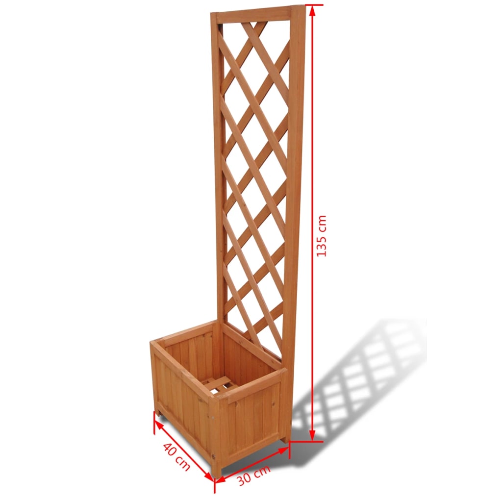 vidaXL Planter Flower Box Trellis Raised Bed Outdoor Planter Solid Firwood-1