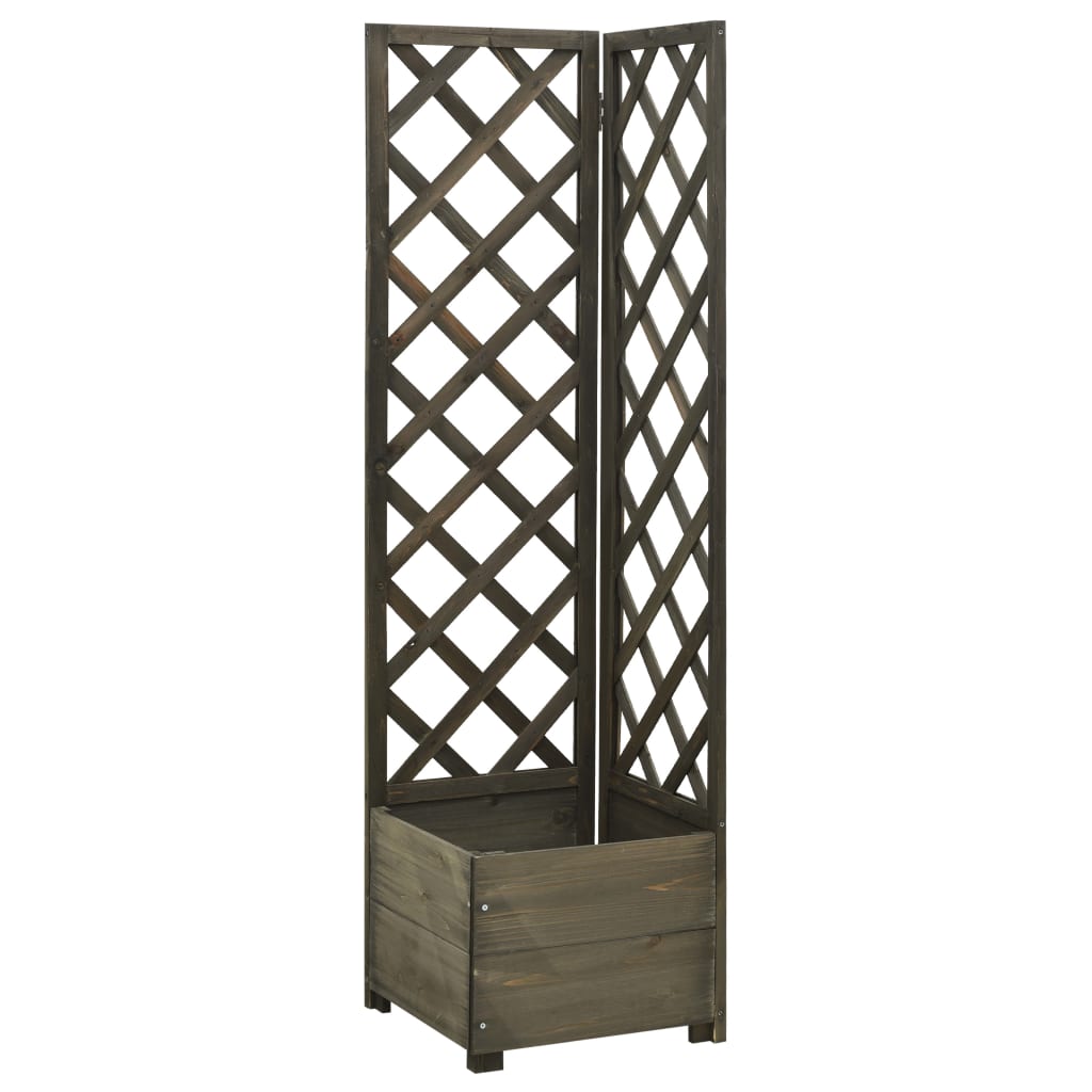 vidaXL Planter Flower Box Trellis Raised Bed Outdoor Planter Solid Firwood-4