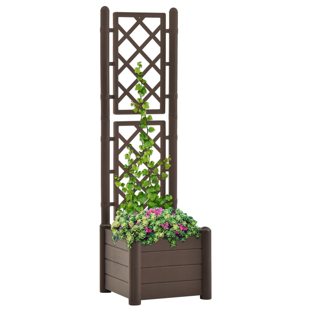 vidaXL Planter Flower Box Trellis Raised Bed Outdoor Planter Polypropylene-8