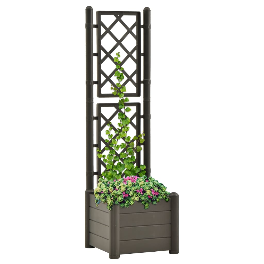 vidaXL Planter Flower Box Trellis Raised Bed Outdoor Planter Polypropylene-5