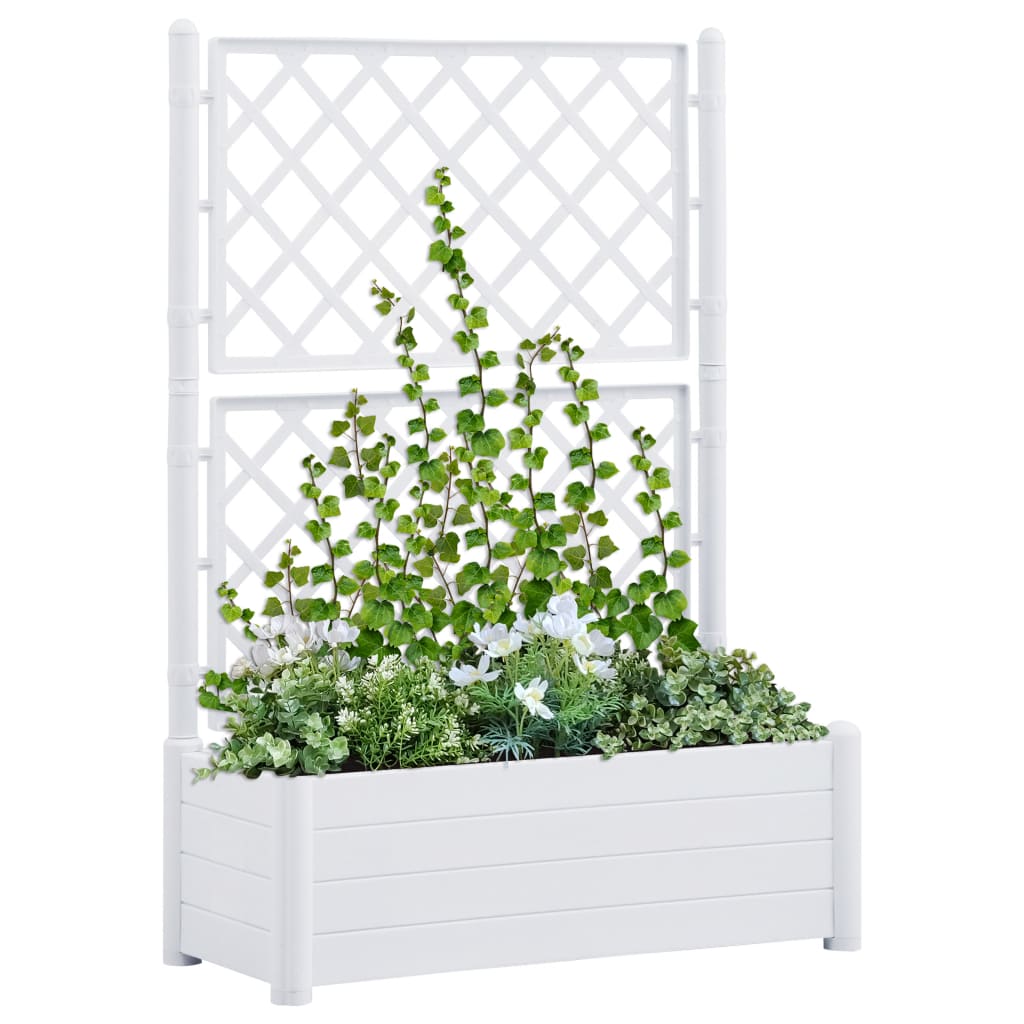 vidaXL Planter Flower Box Trellis Raised Bed Outdoor Planter Polypropylene-10