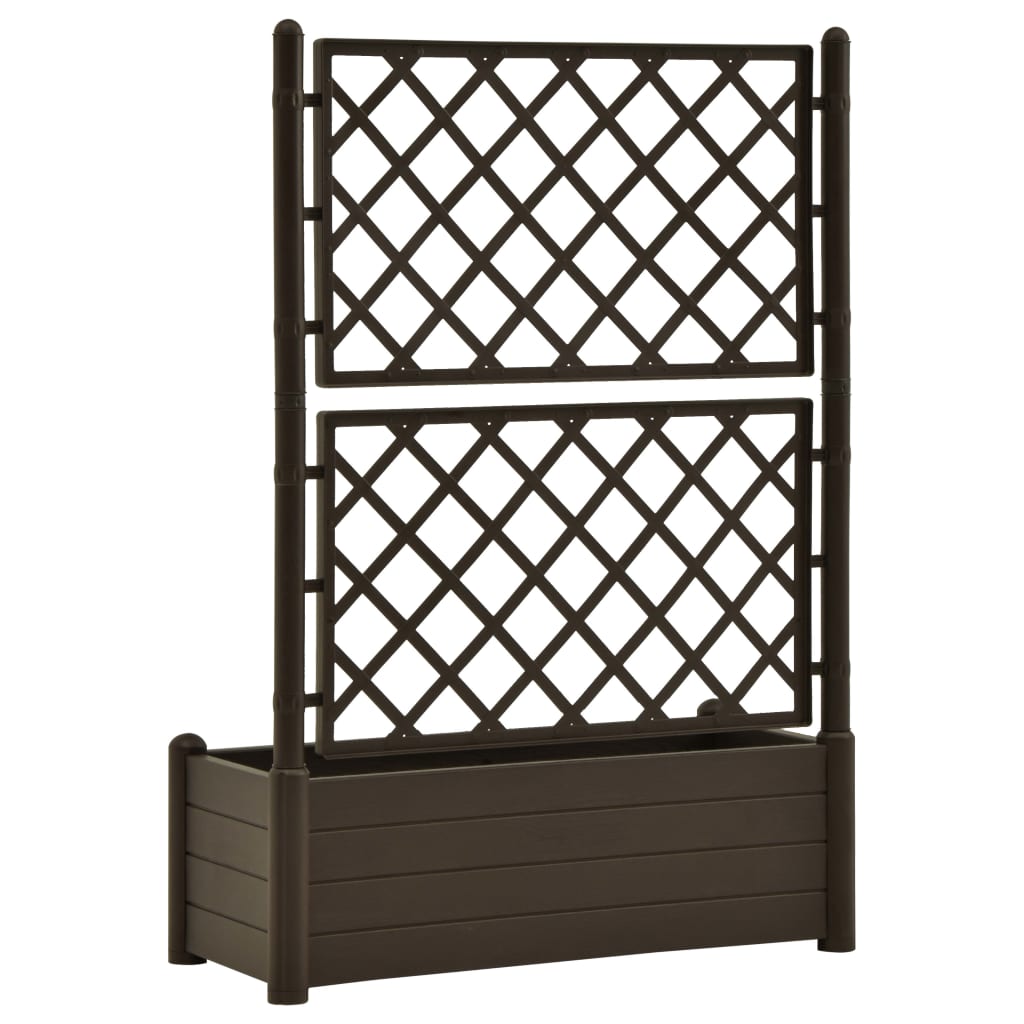 vidaXL Planter Flower Box Trellis Raised Bed Outdoor Planter Polypropylene-1