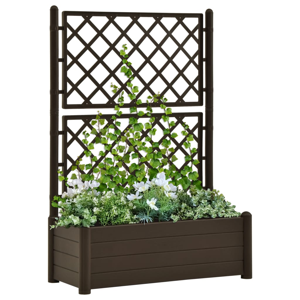 vidaXL Planter Flower Box Trellis Raised Bed Outdoor Planter Polypropylene-9