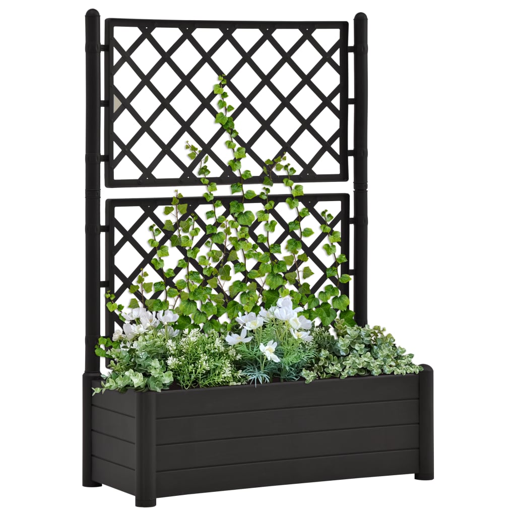 vidaXL Planter Flower Box Trellis Raised Bed Outdoor Planter Polypropylene-6