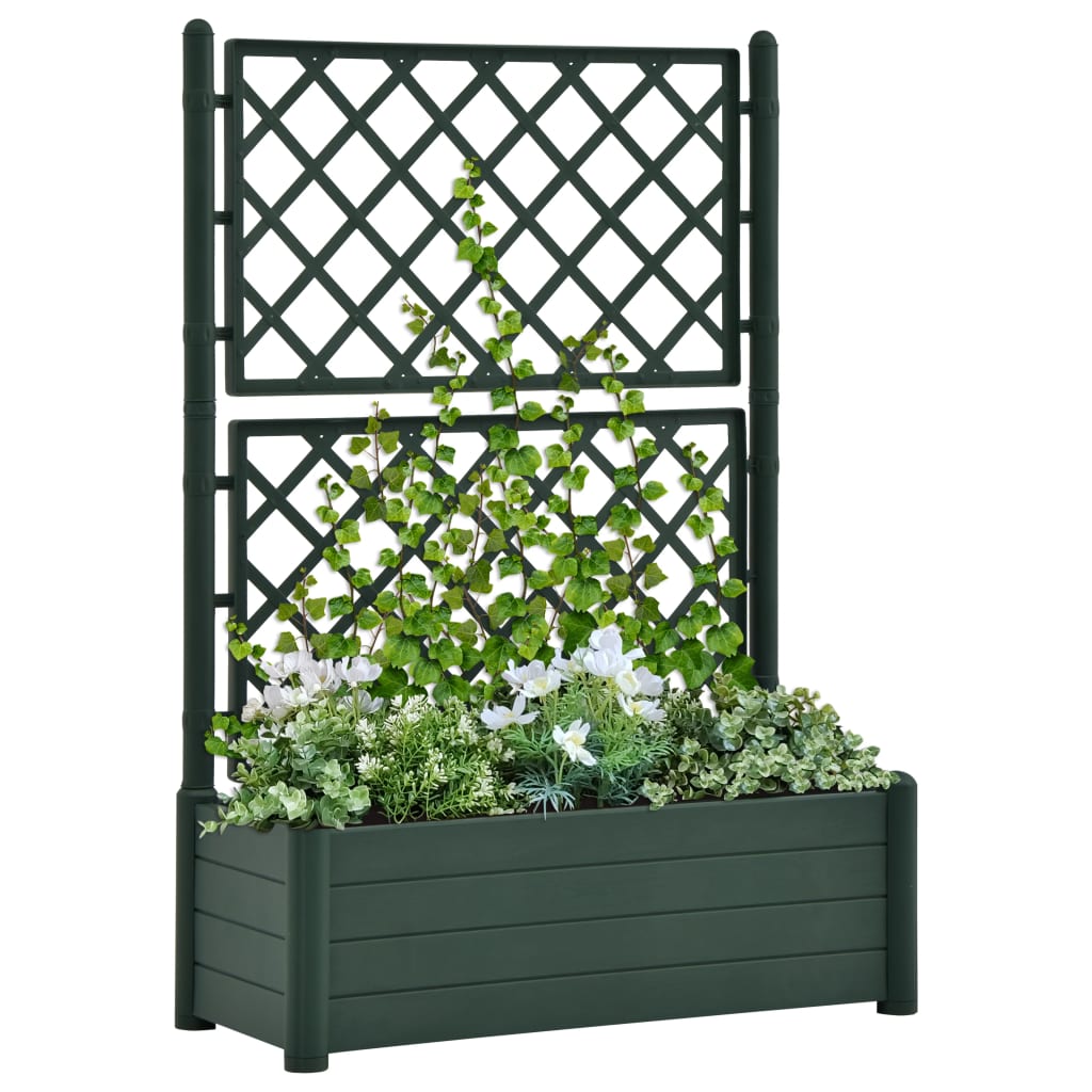 vidaXL Planter Flower Box Trellis Raised Bed Outdoor Planter Polypropylene-7