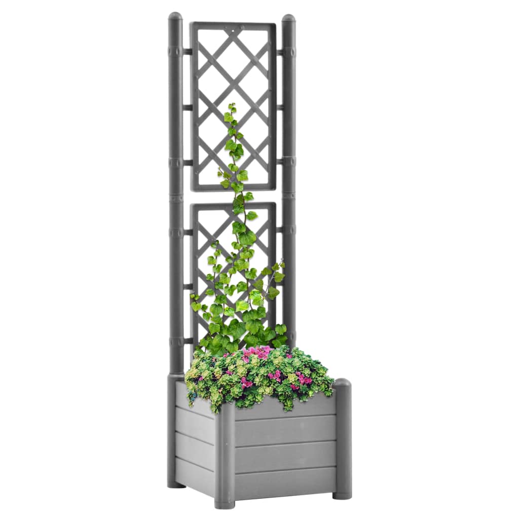 vidaXL Planter Flower Box Trellis Raised Bed Outdoor Planter Polypropylene-12