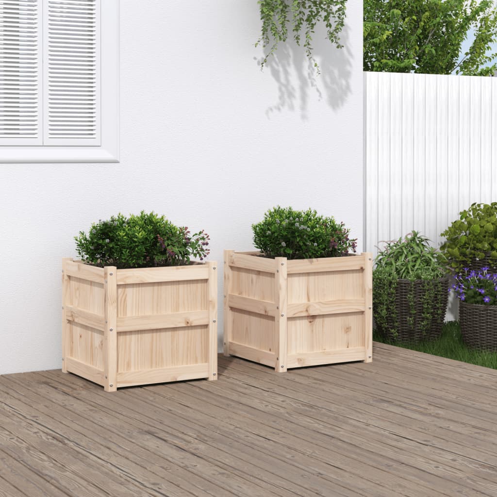 vidaXL Garden Planter Decorative Outdoor Plant Pot Flower Box Solid Wood Pine-10