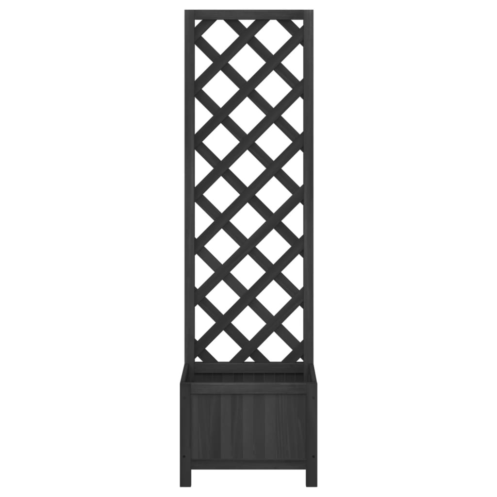 vidaXL Planter Flower Box Trellis Raised Bed Outdoor Planter Solid Firwood-2